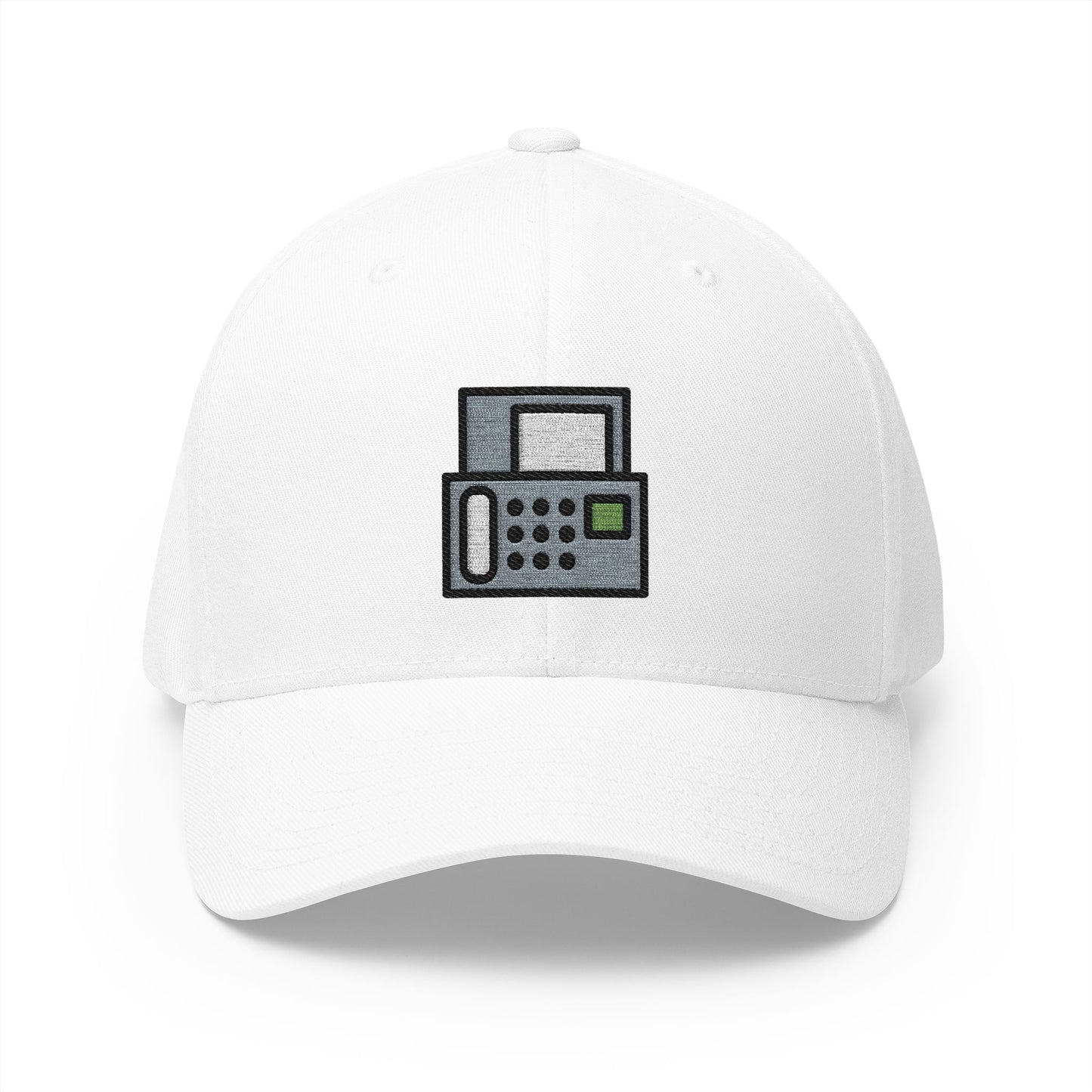 Fax Machine Emoji White Cap – Premium by Capmoji