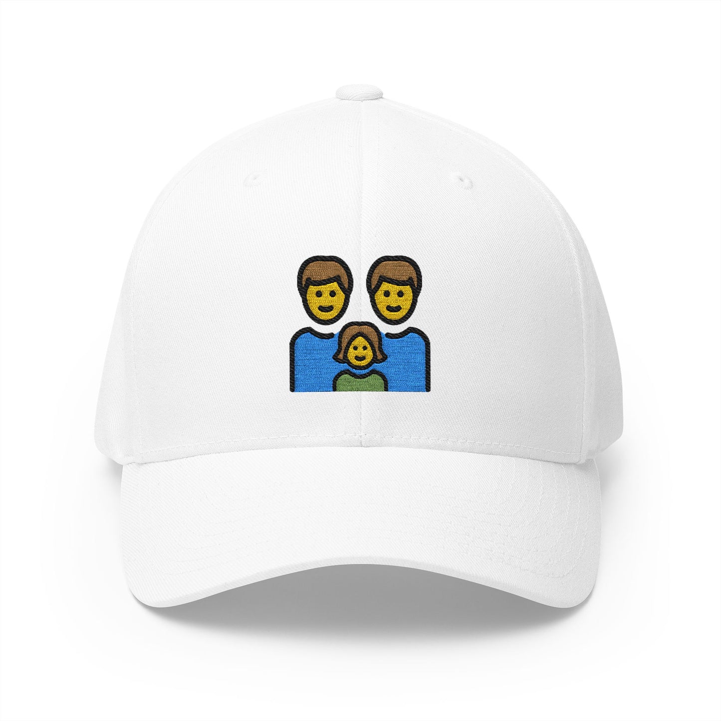 Family: Man, Man, Girl Emoji White Cap – Premium by Capmoji