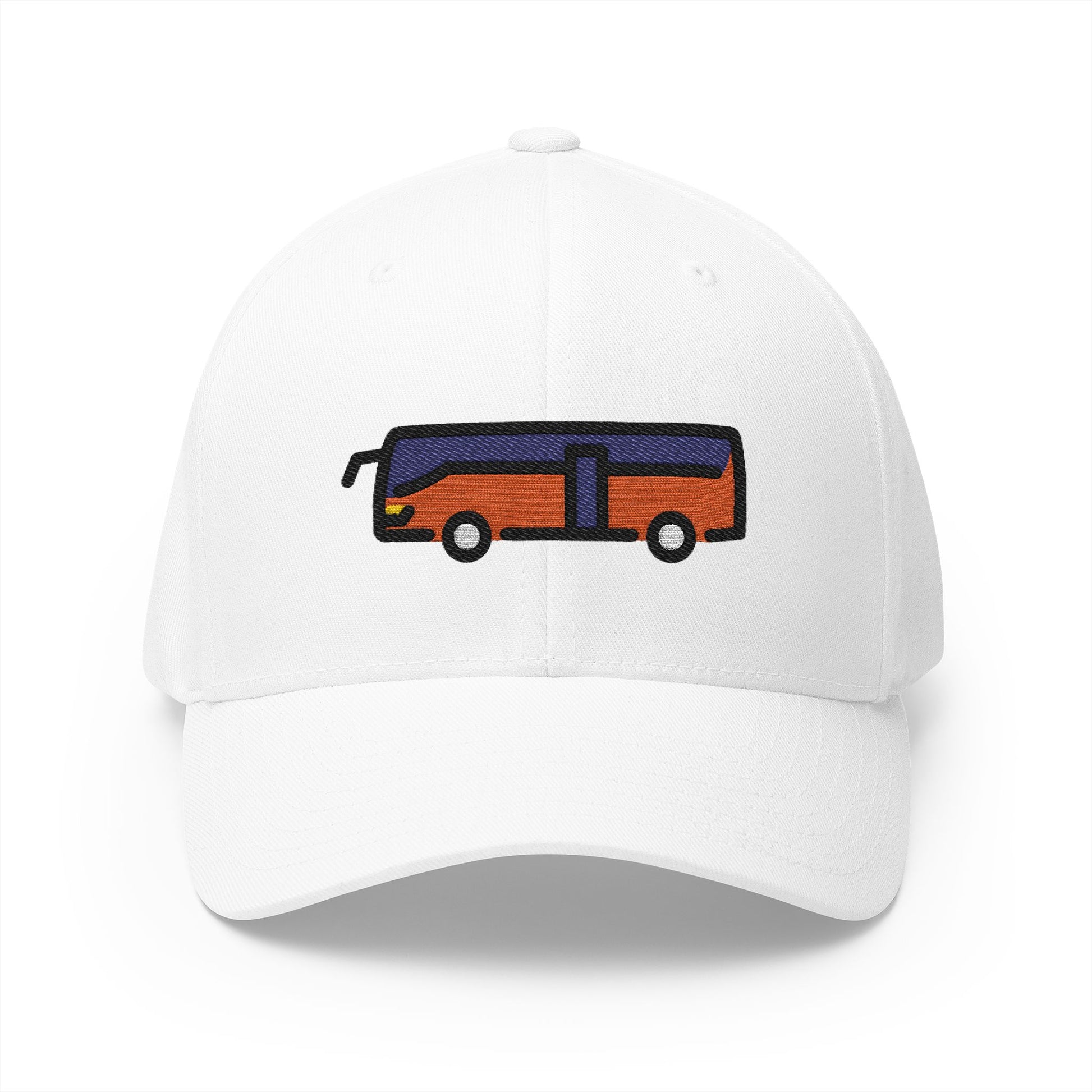 Bus Emoji White Cap – Premium by Capmoji