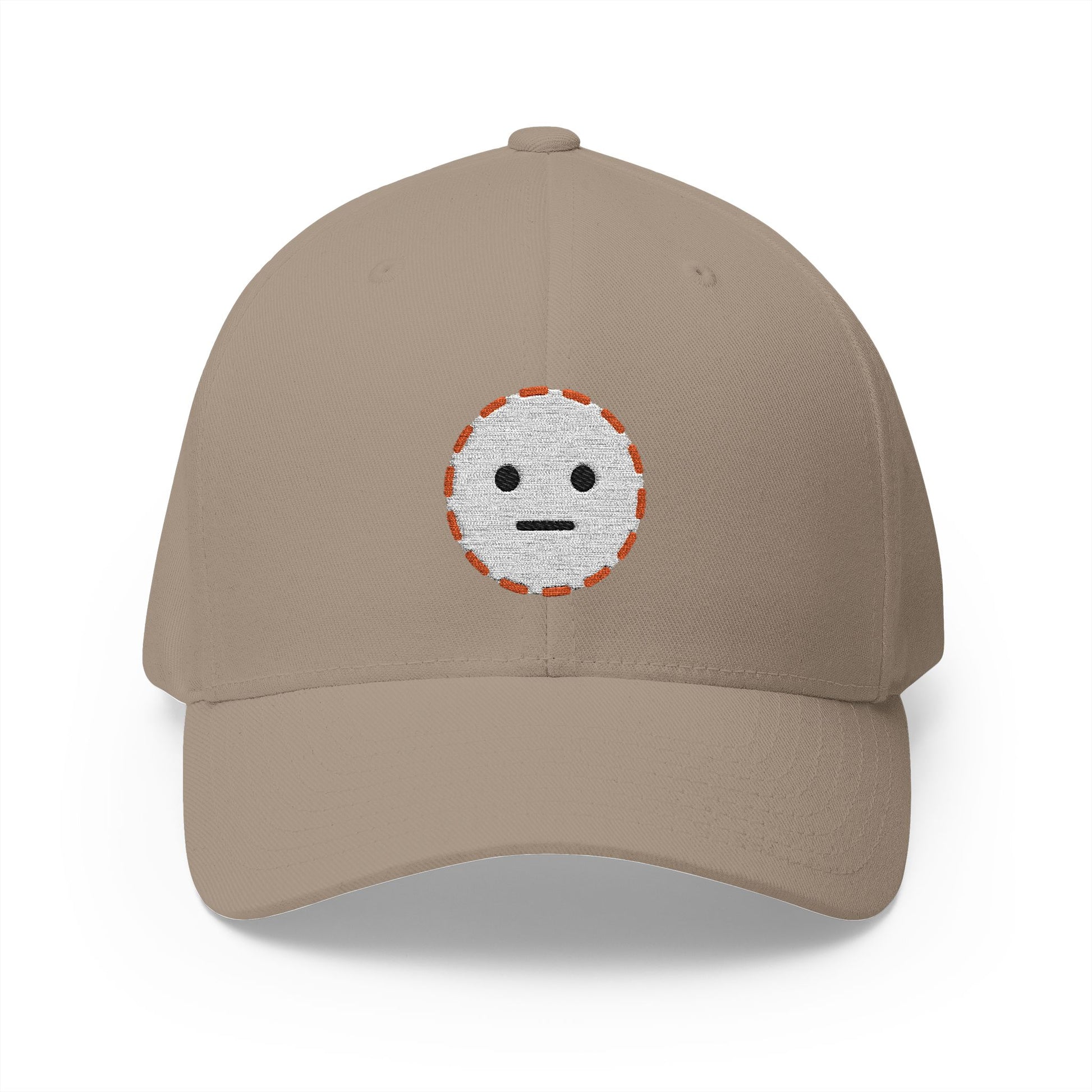 Dotted Line Face Emoji Khaki Cap – Premium by Capmoji