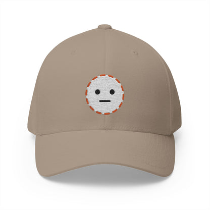 Dotted Line Face Emoji Khaki Cap – Premium by Capmoji