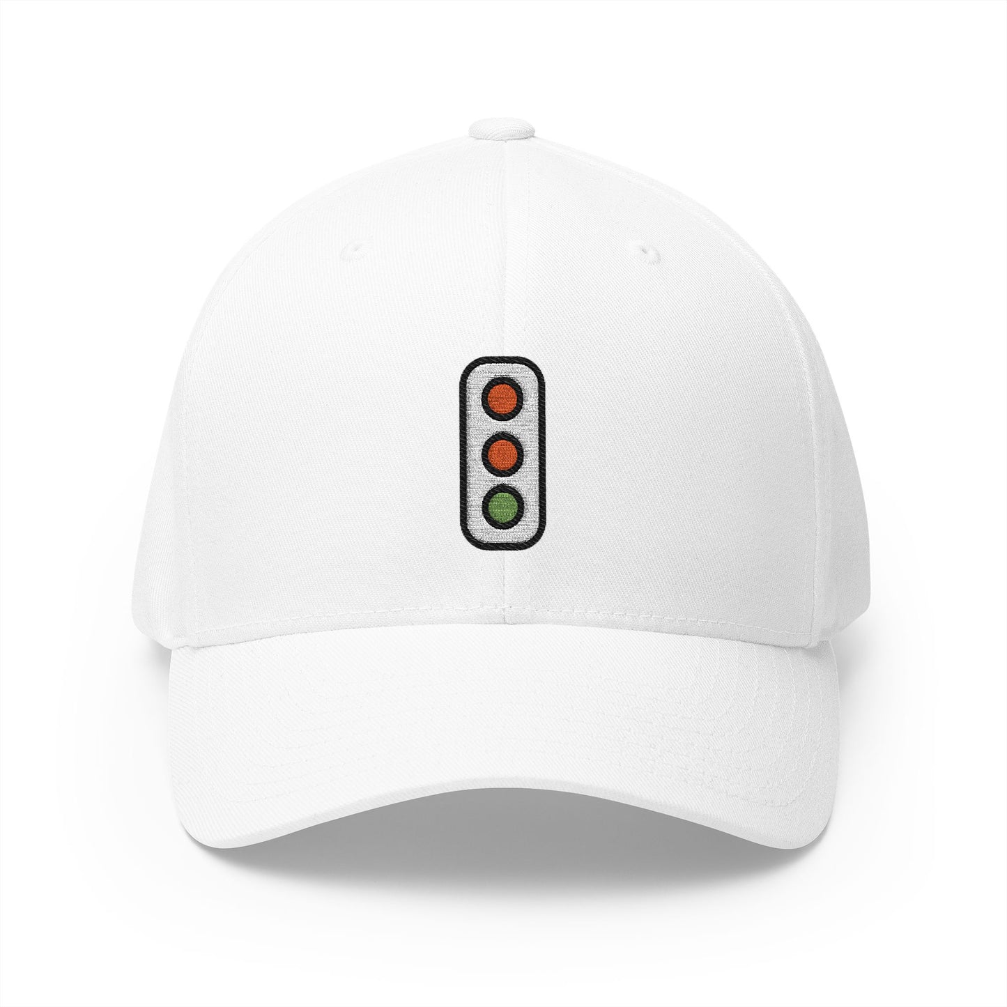 Vertical Traffic Light Emoji White Cap – Premium by Capmoji