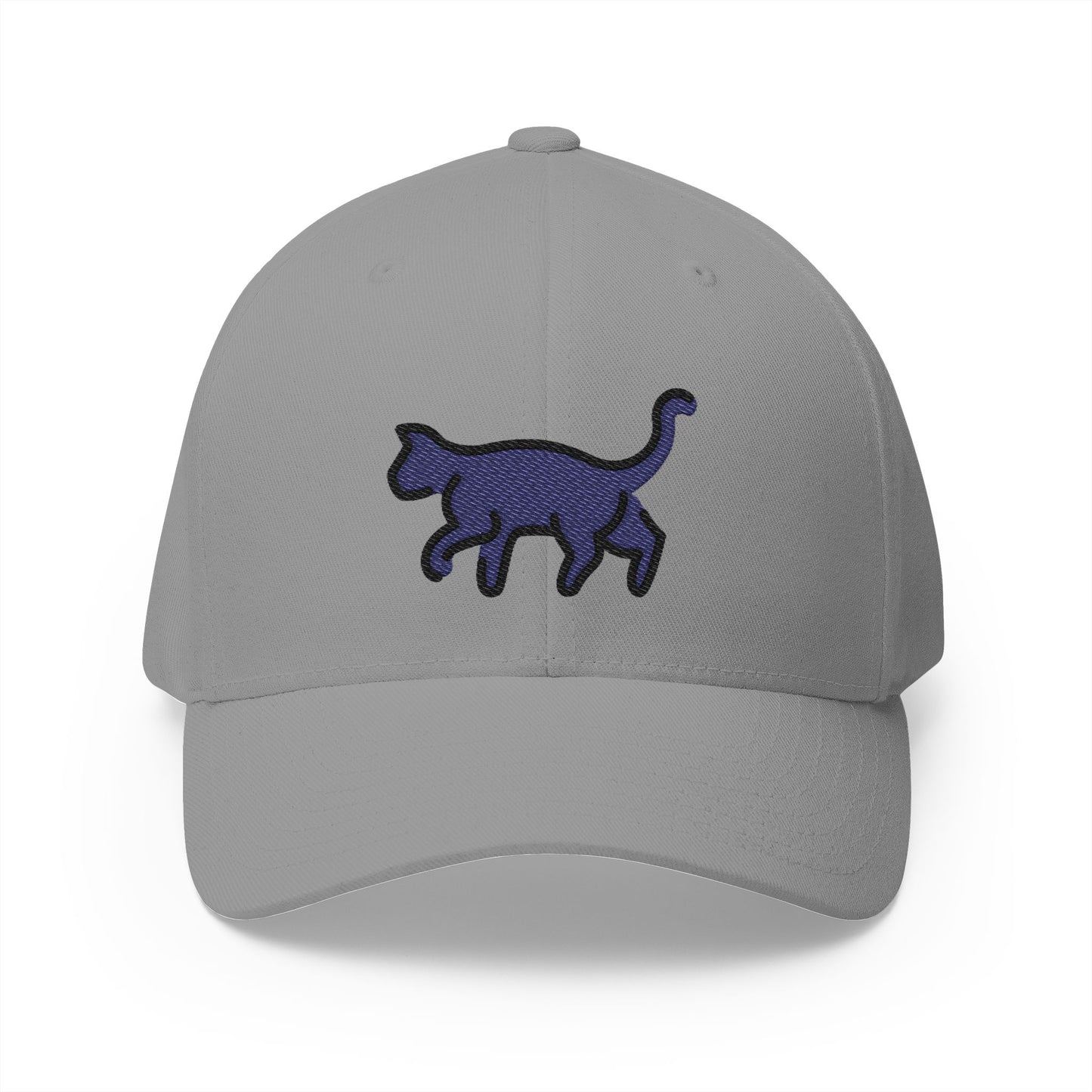 Black Cat Emoji Grey Cap – Premium by Capmoji