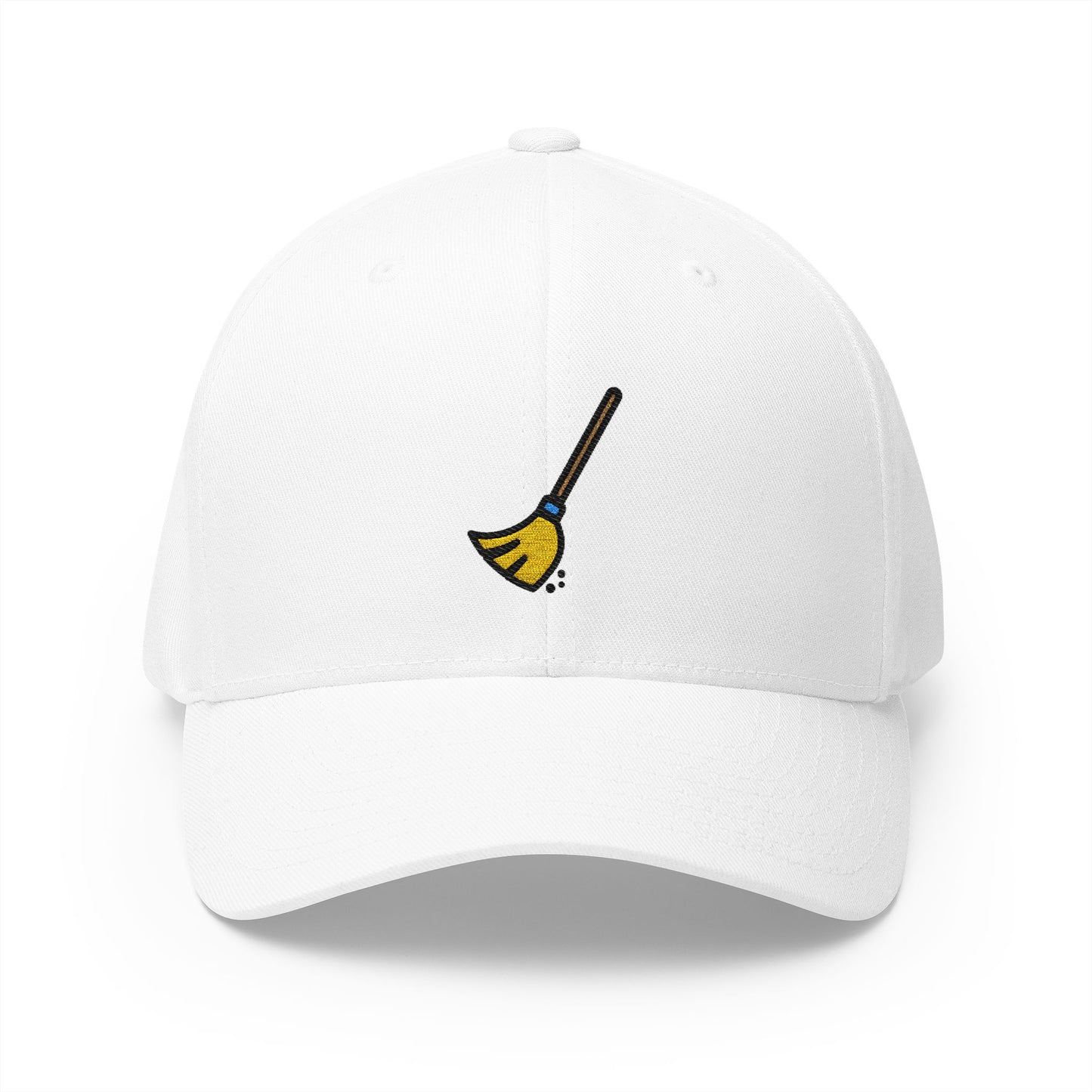 Broom Emoji White Cap – Premium by Capmoji