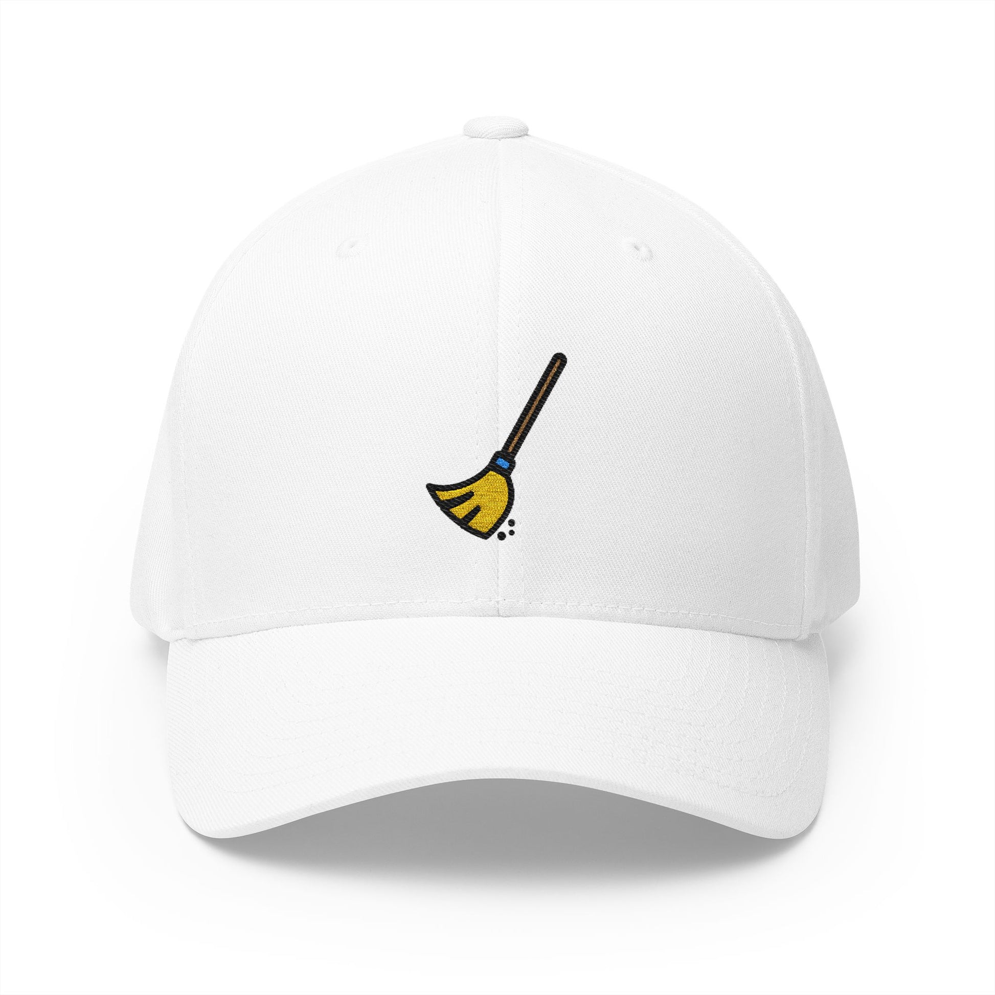 Broom Emoji White Cap – Premium by Capmoji