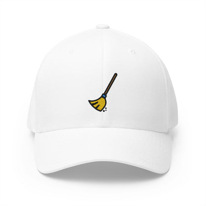 Broom Emoji White Cap – Premium by Capmoji