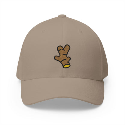 Ginger Root Emoji Khaki Cap – Premium by Capmoji