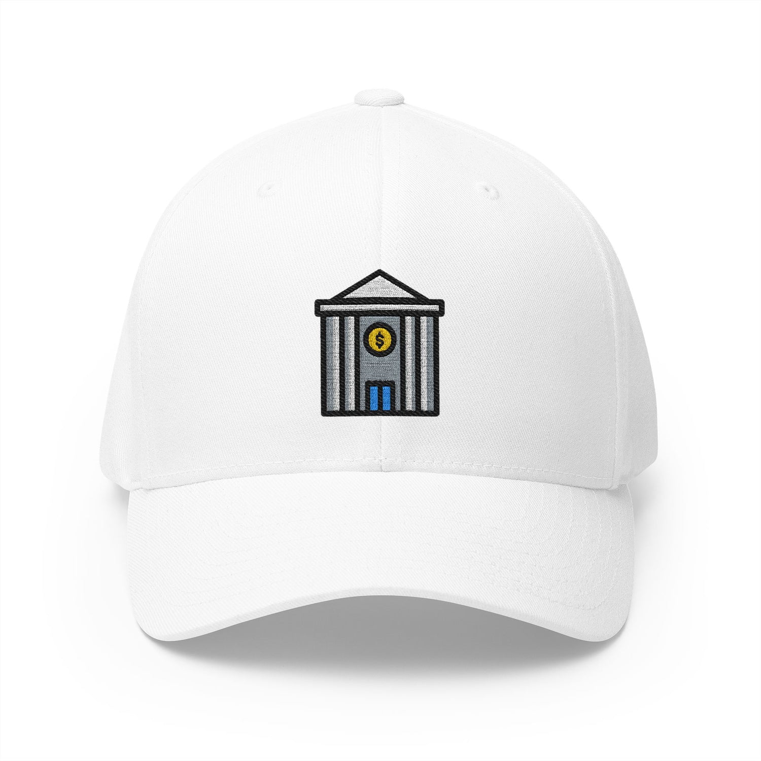 Bank Emoji White Cap – Premium by Capmoji