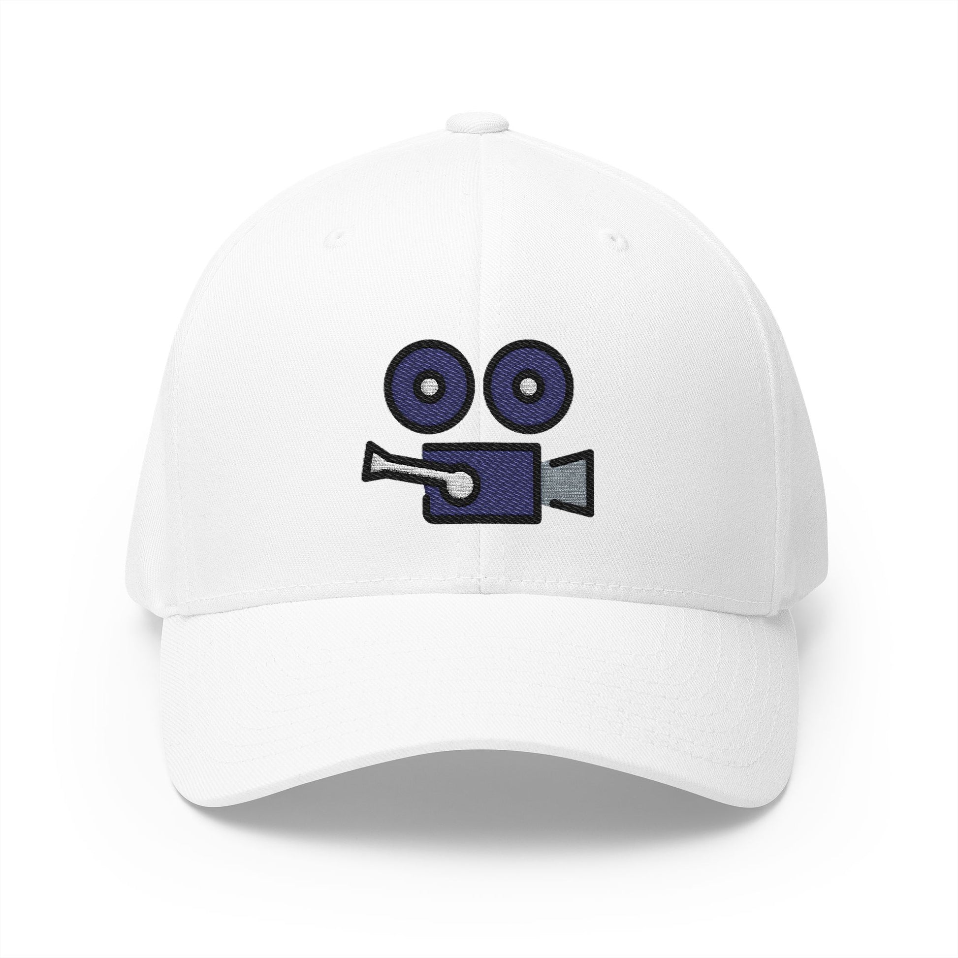 Movie Camera Emoji White Cap – Premium by Capmoji
