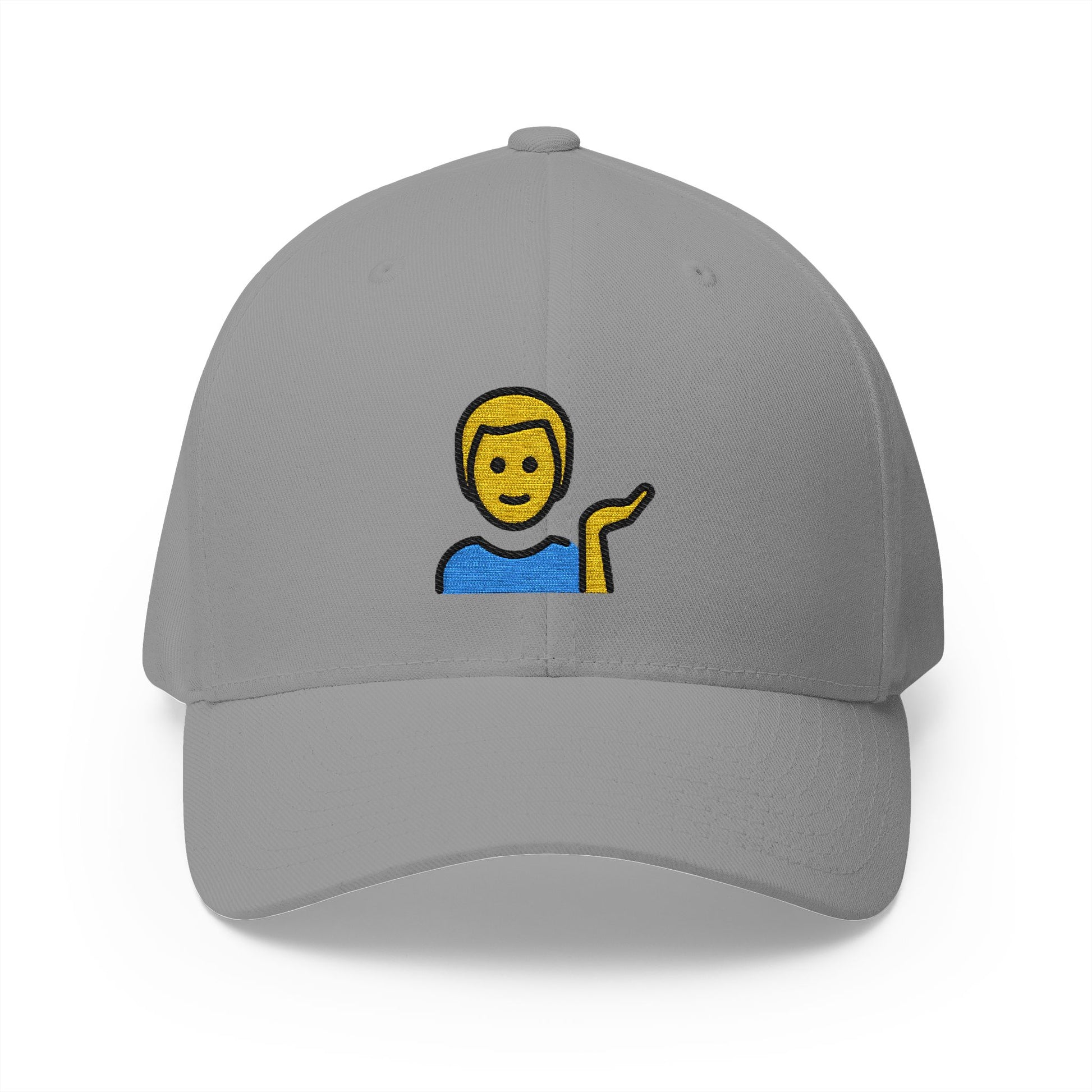 Man Tipping Hand Emoji Grey Cap – Premium by Capmoji