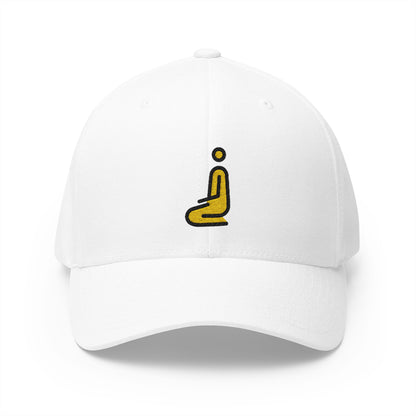 Person Kneeling Emoji White Cap – Premium by Capmoji