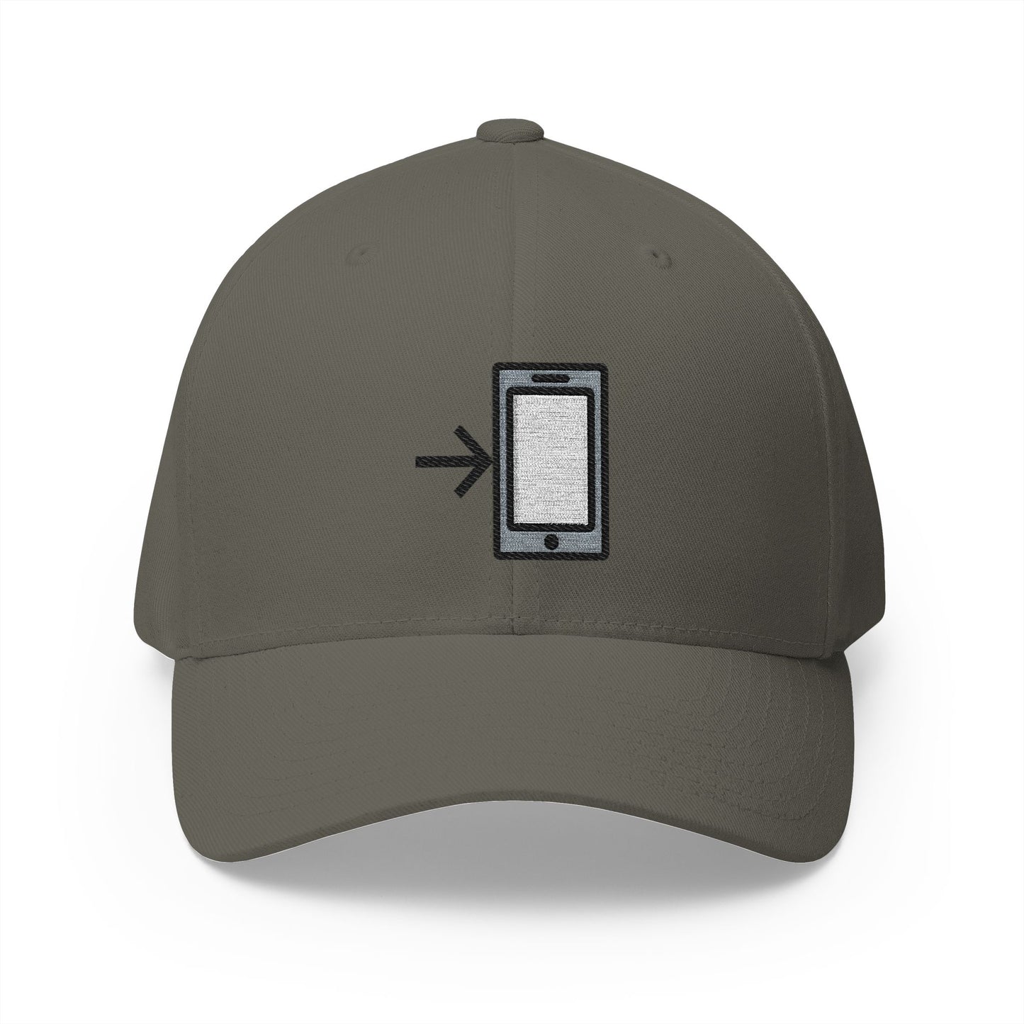 Mobile Phone With Arrow Emoji Olive Cap – Premium by Capmoji