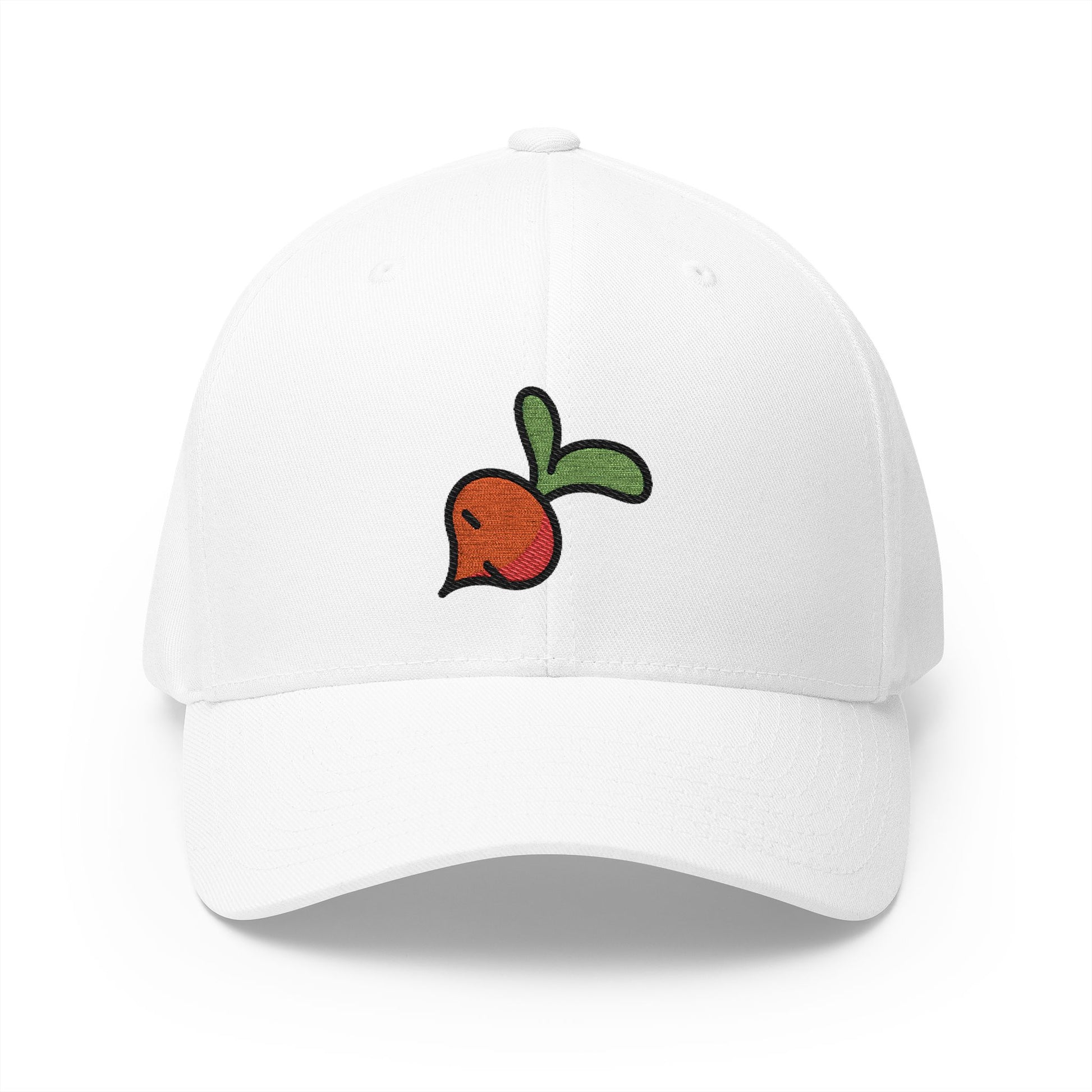 Root Vegetable Emoji White Cap – Premium by Capmoji