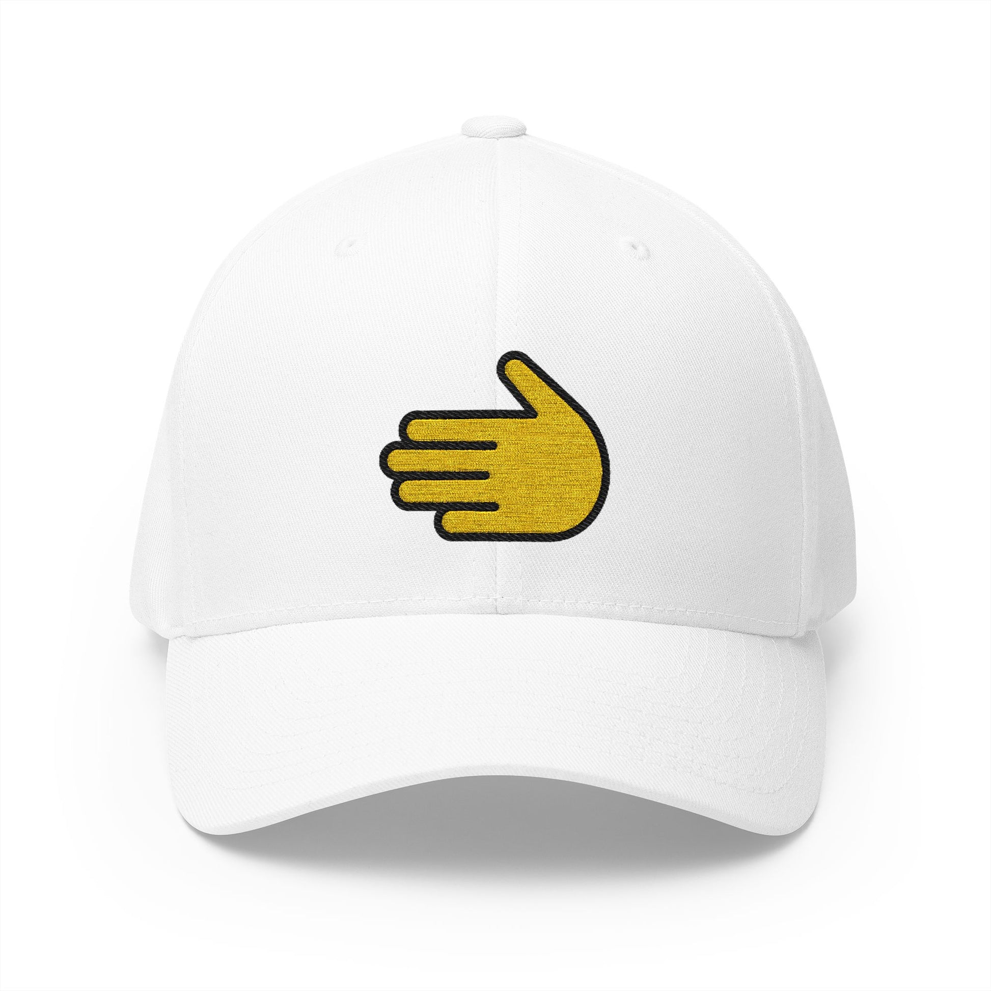 Leftwards Hand Emoji White Cap – Premium by Capmoji