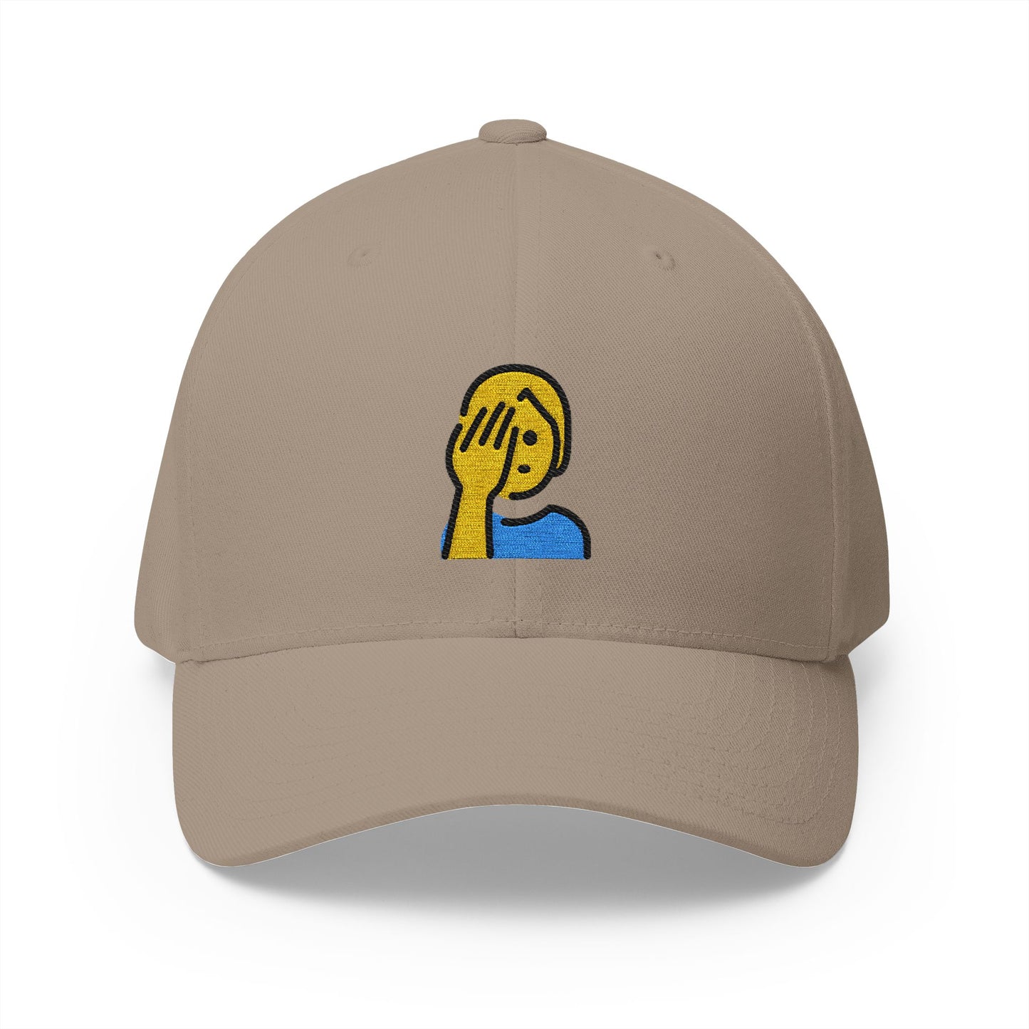 Person Facepalming Emoji Khaki Cap – Premium by Capmoji