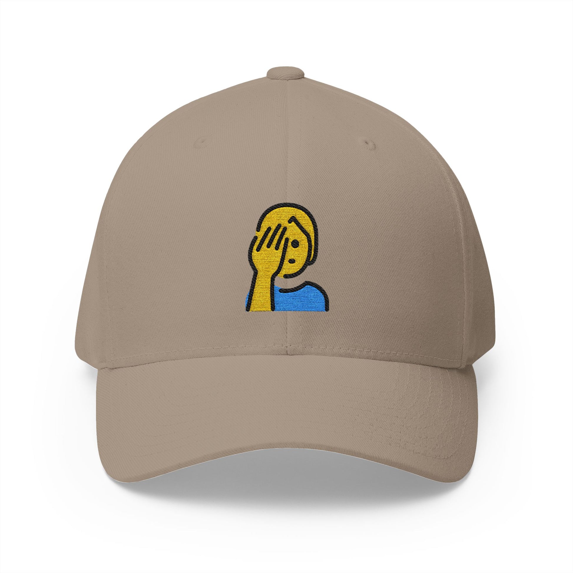 Person Facepalming Emoji Khaki Cap – Premium by Capmoji