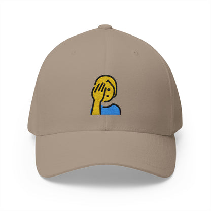 Person Facepalming Emoji Khaki Cap – Premium by Capmoji