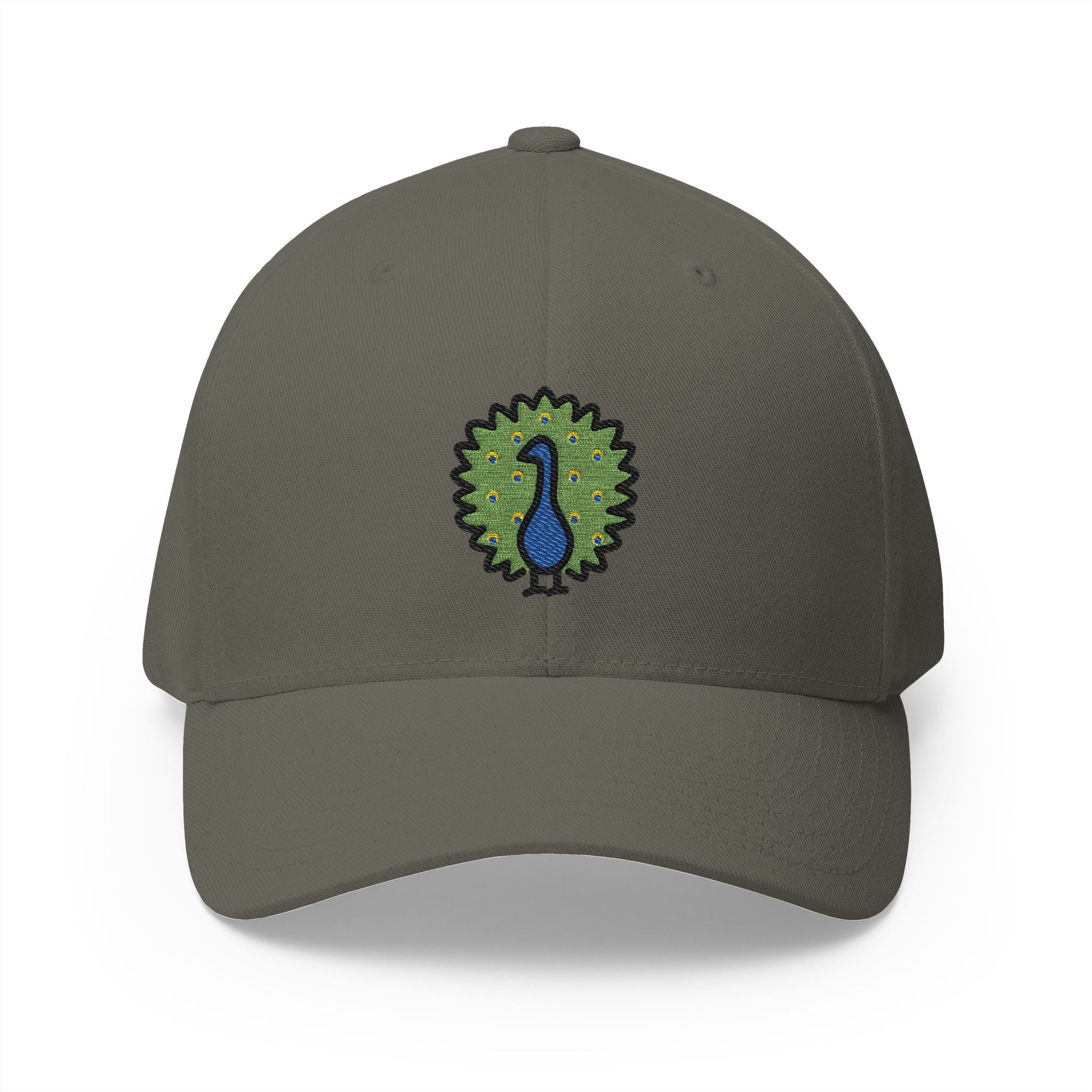 Peacock Emoji Olive Cap – Premium by Capmoji