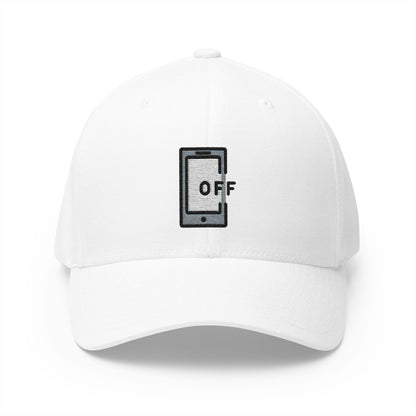 Mobile Phone Off Emoji White Cap – Premium by Capmoji