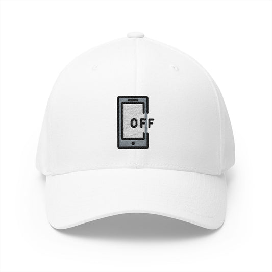 Mobile Phone Off Emoji White Cap – Premium by Capmoji