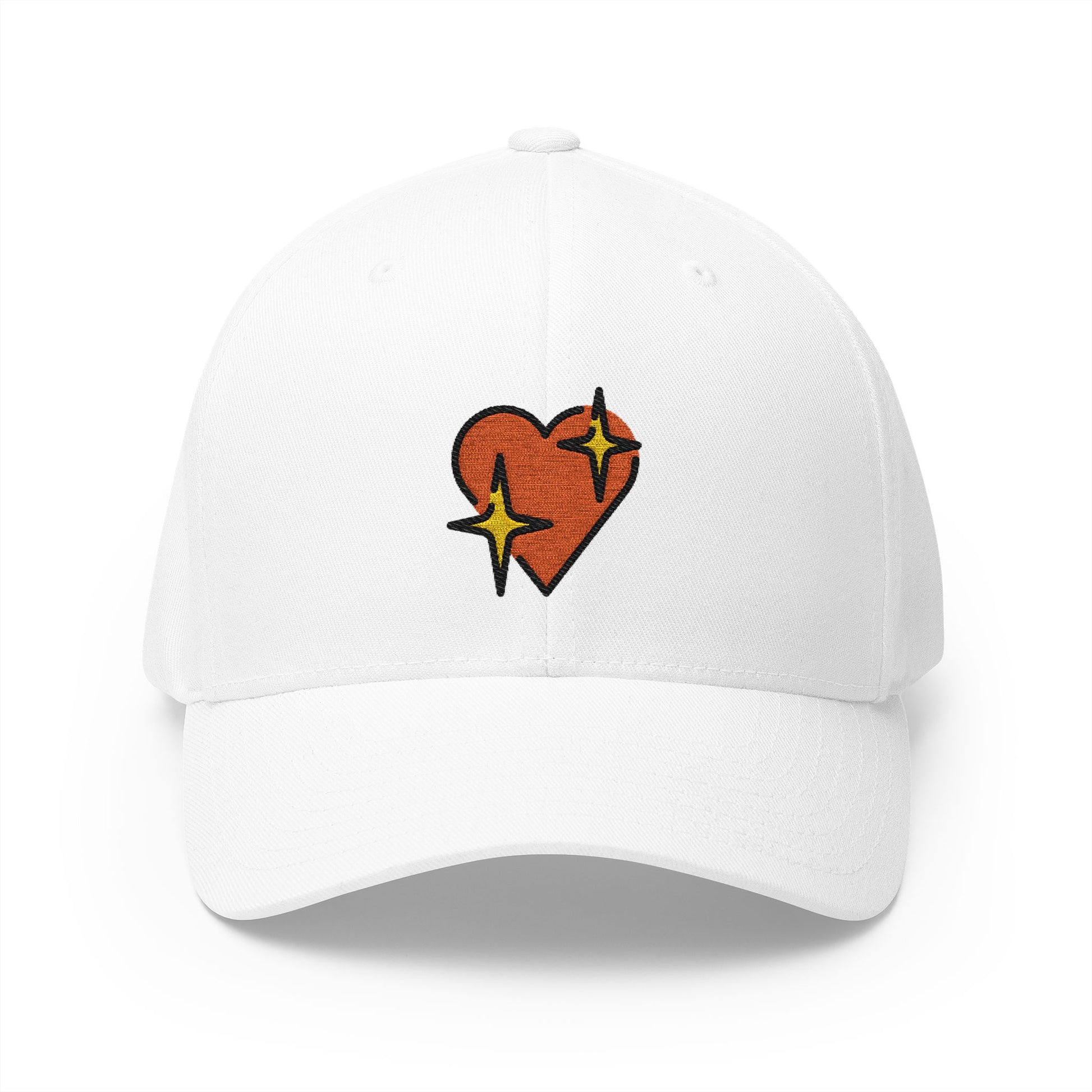 Sparkling Heart Emoji White Cap – Premium by Capmoji