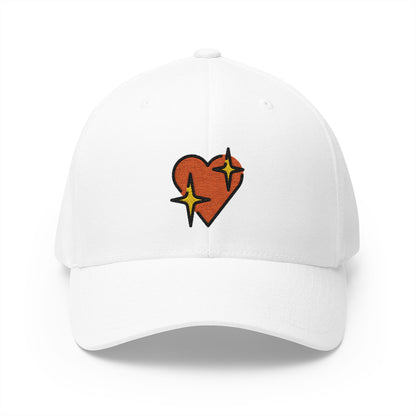 Sparkling Heart Emoji White Cap – Premium by Capmoji