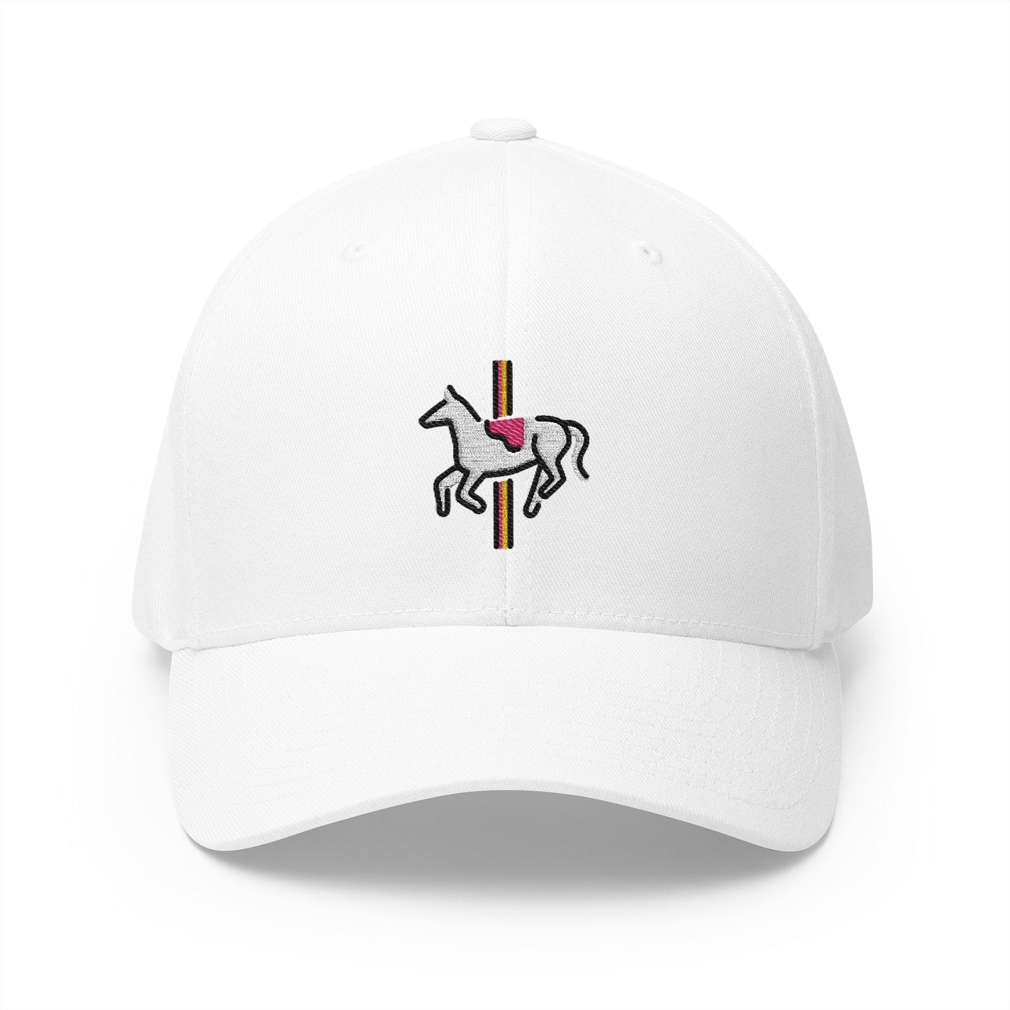 Carousel Horse Emoji White Cap – Premium by Capmoji