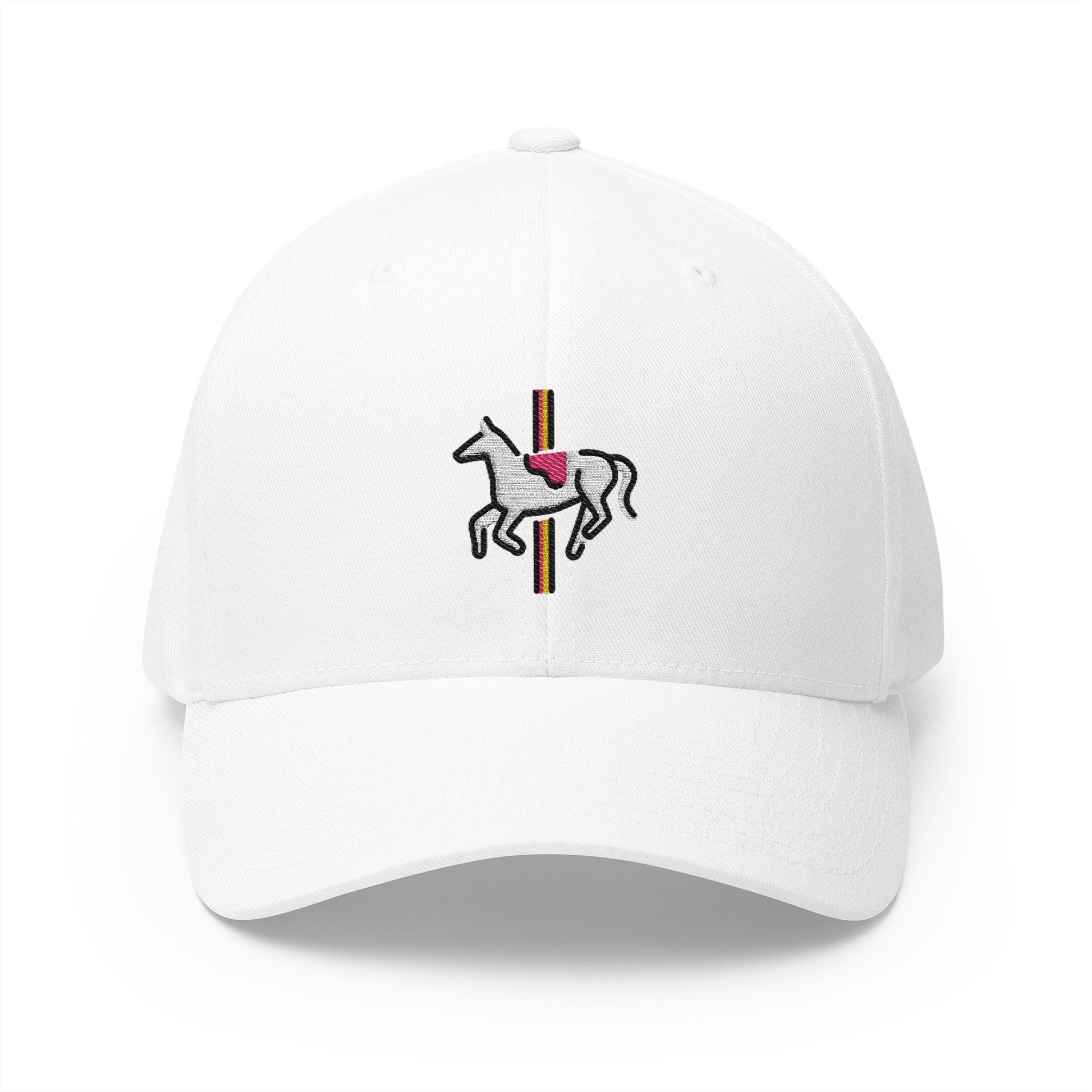 Carousel Horse Emoji White Cap – Premium by Capmoji