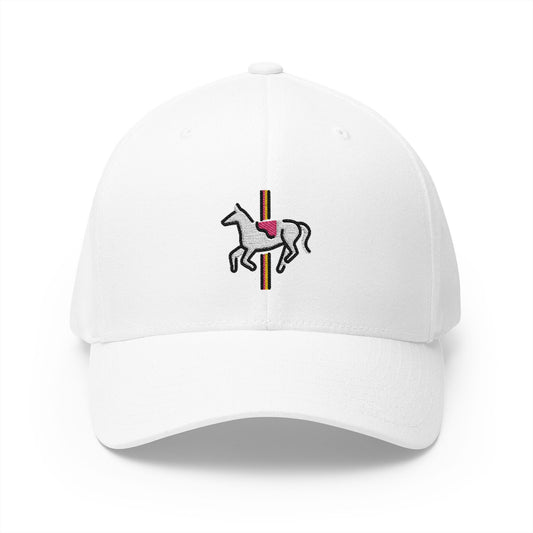 Carousel Horse Emoji White Cap – Premium by Capmoji