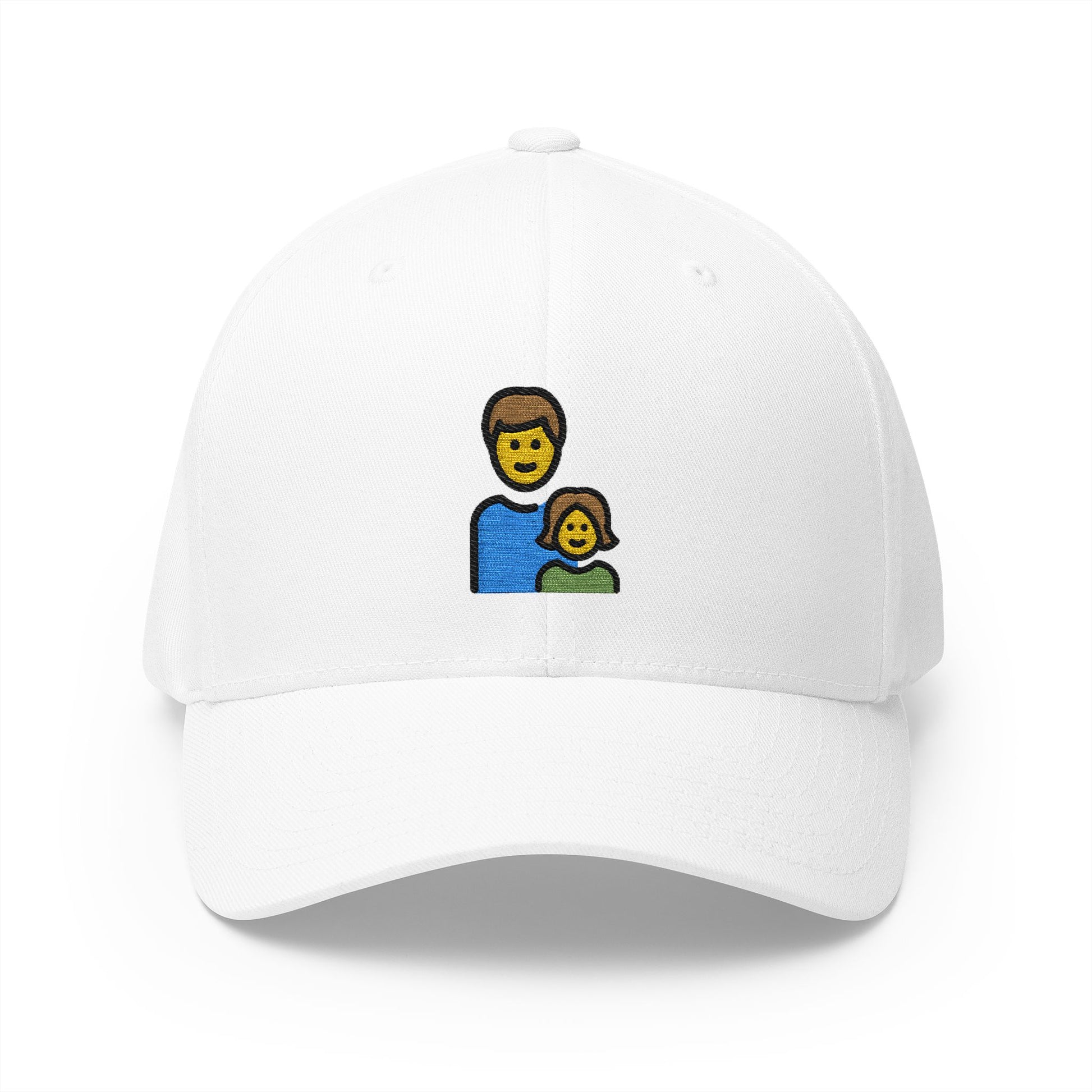 Family: Man, Girl Emoji White Cap – Premium by Capmoji