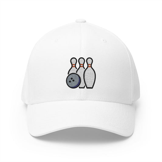 Bowling Emoji White Cap – Premium by Capmoji