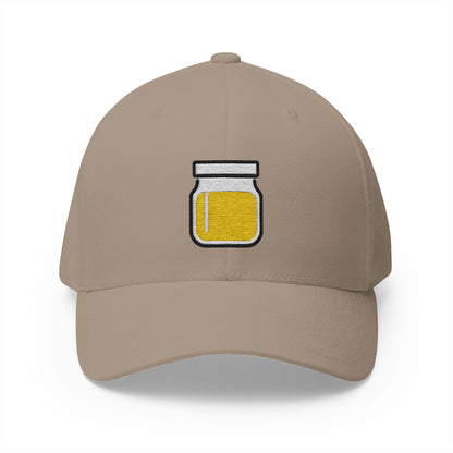 Jar With Yellow Content Emoji Khaki Cap – Premium by Capmoji