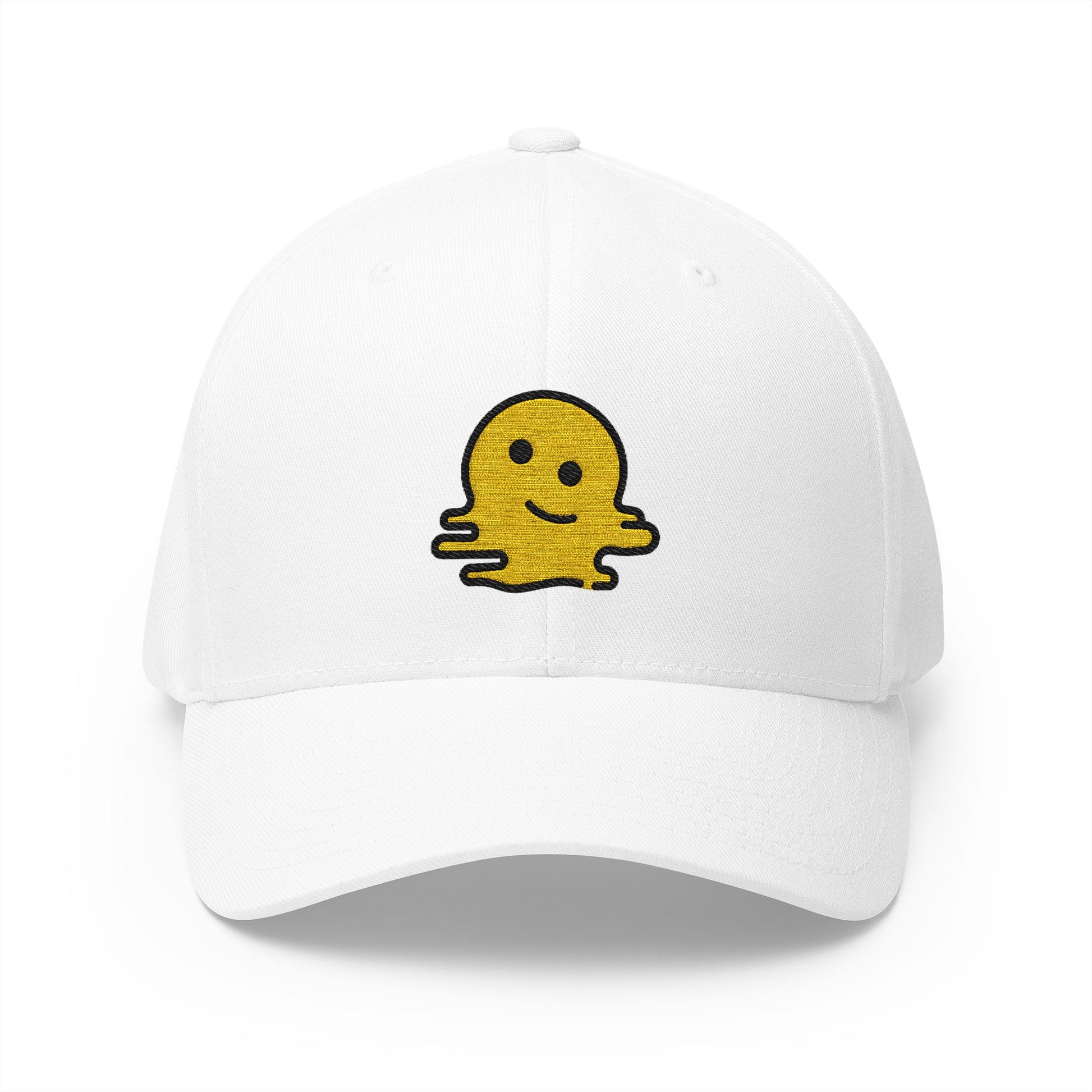 Melting Face Emoji White Cap – Premium by Capmoji