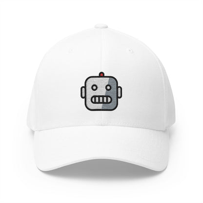 Robot Emoji White Cap – Premium by Capmoji