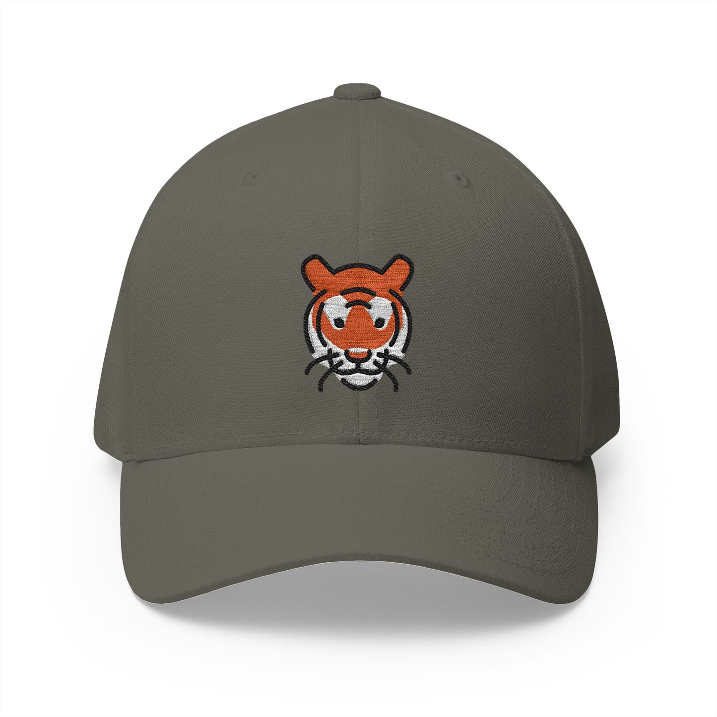 Tiger Face Emoji Olive Cap – Premium by Capmoji