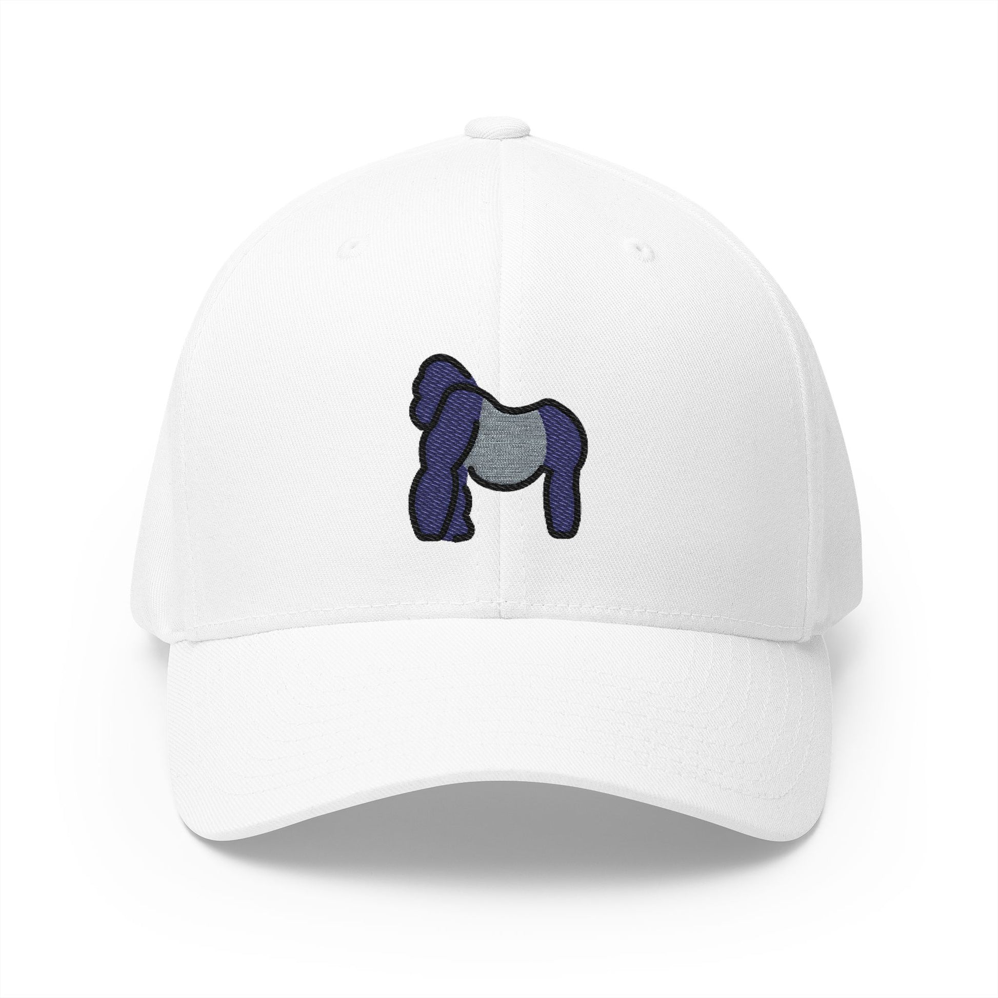 Gorilla Emoji White Cap – Premium by Capmoji