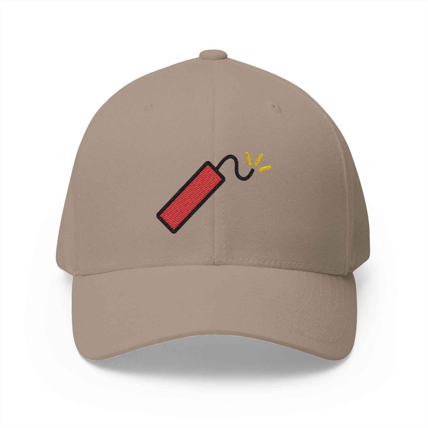 Firecracker Emoji Khaki Cap – Premium by Capmoji