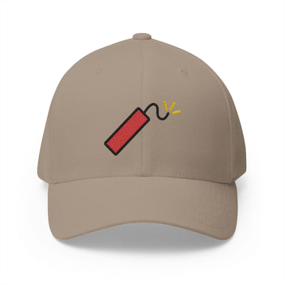 Firecracker Emoji Khaki Cap – Premium by Capmoji