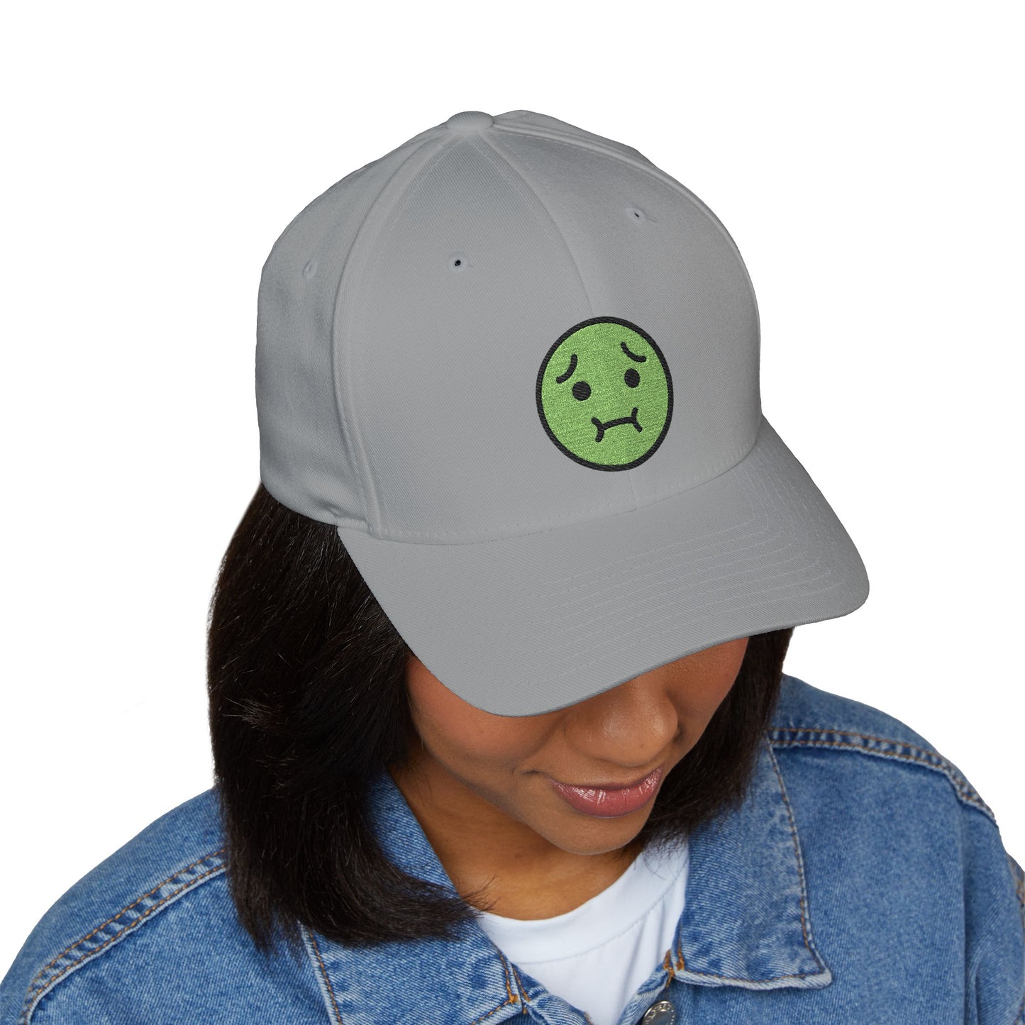 Nauseated Face Emoji Cap – Premium by Capmoji