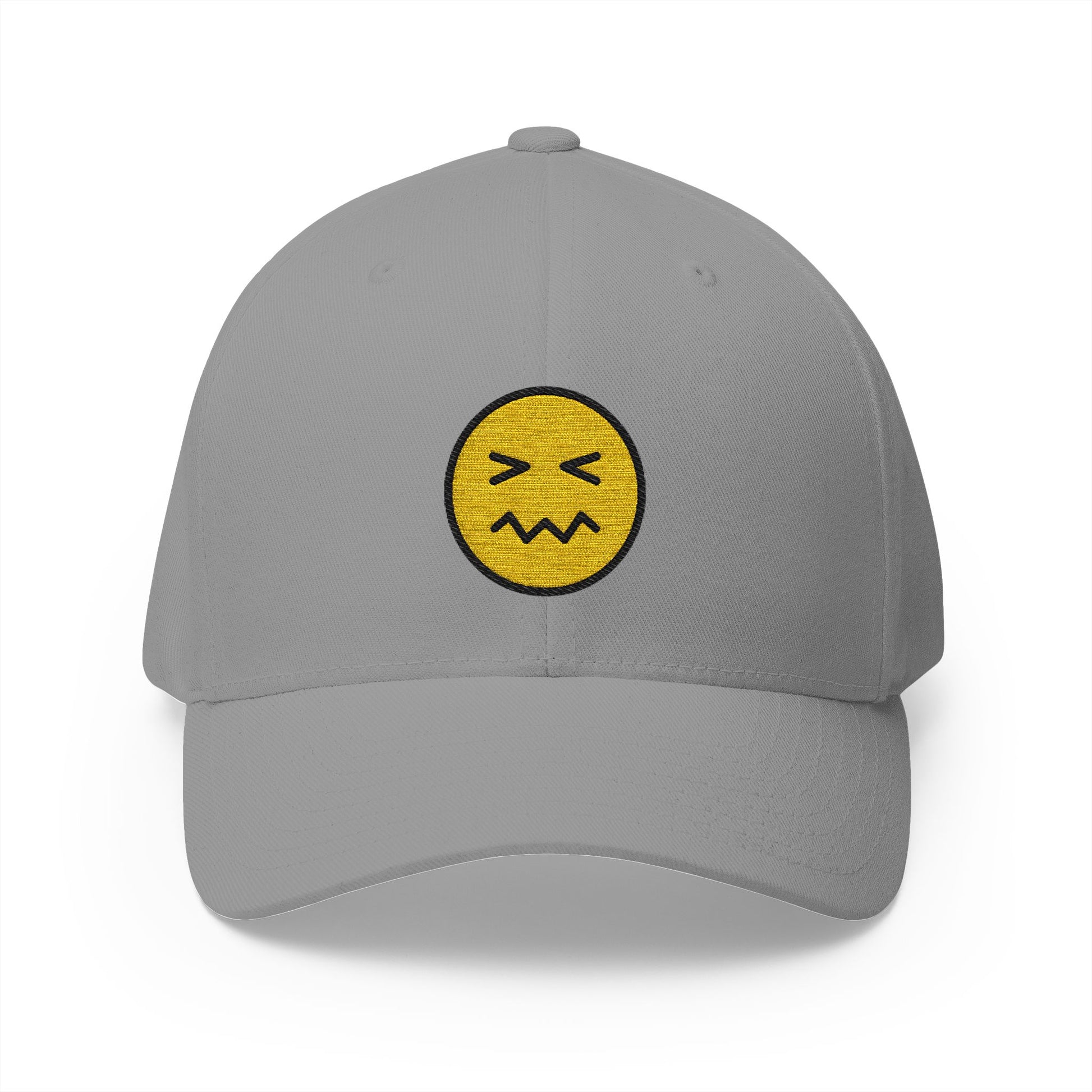 Confounded Face Emoji Grey Cap – Premium by Capmoji