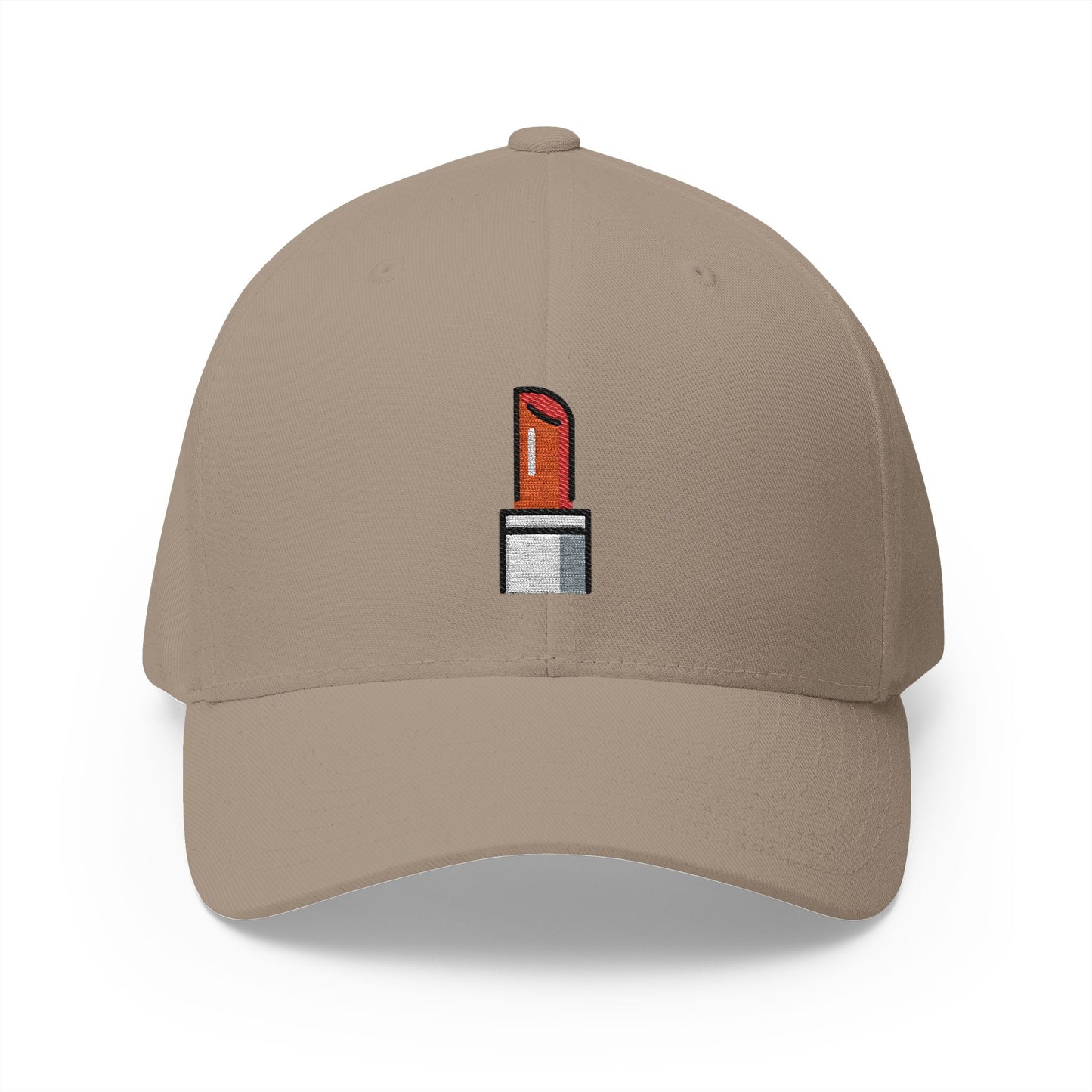 Lipstick Emoji Khaki Cap – Premium by Capmoji