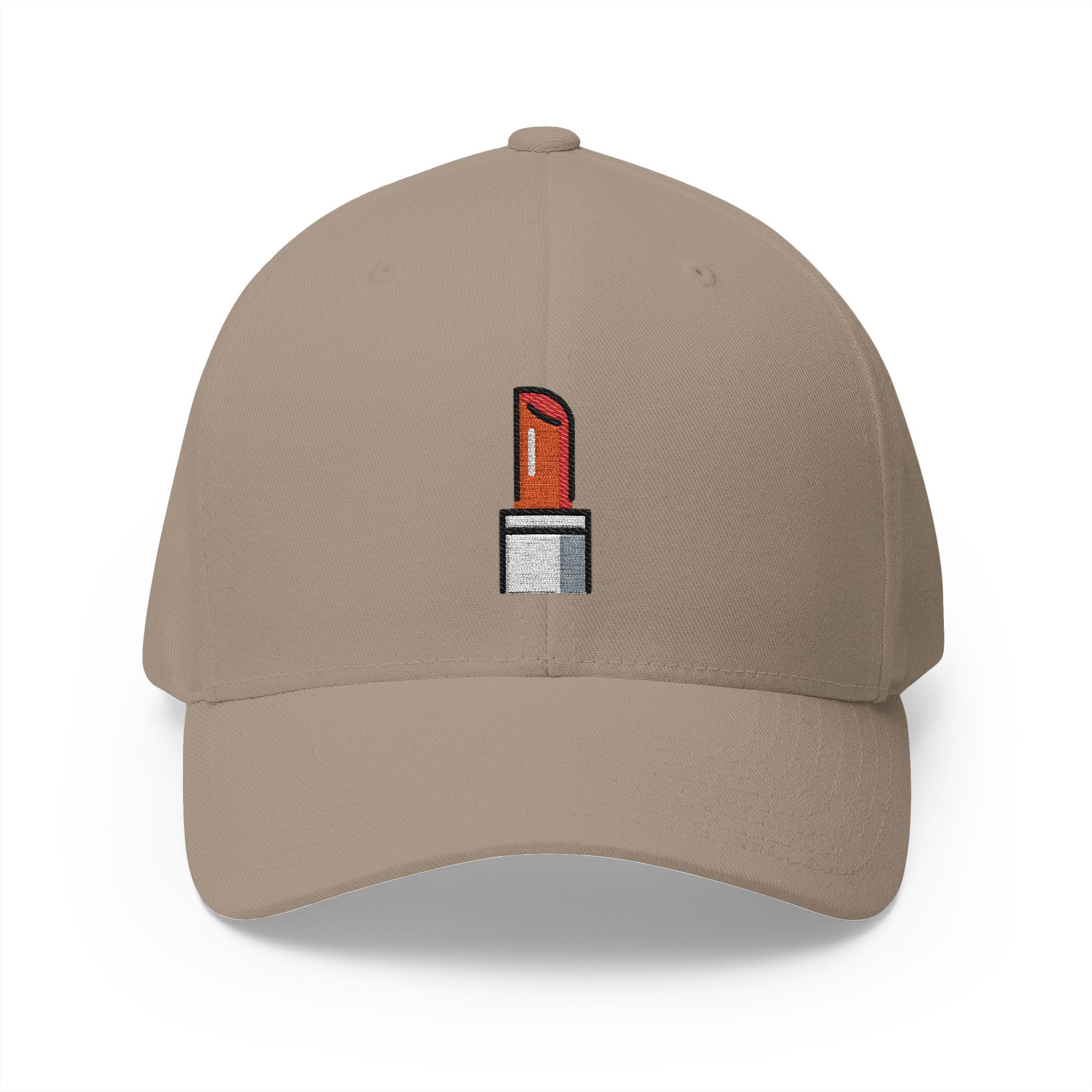 Lipstick Emoji Khaki Cap – Premium by Capmoji