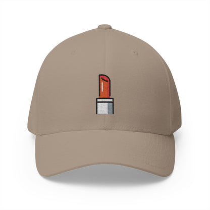 Lipstick Emoji Khaki Cap – Premium by Capmoji