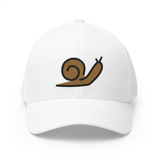 Snail Emoji White Cap – Premium by Capmoji