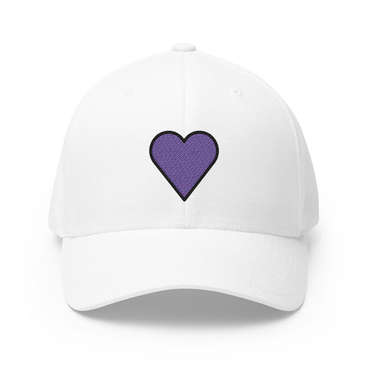 Purple Heart Emoji White Cap – Premium by Capmoji