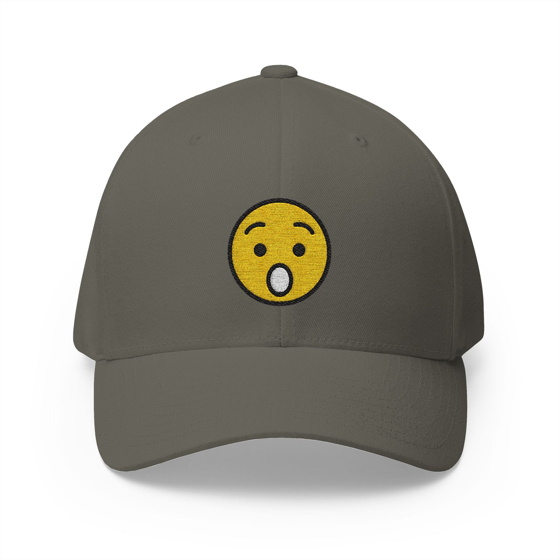 Hushed Face Emoji Olive Cap – Premium by Capmoji