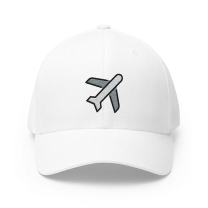 Airplane Emoji White Cap – Premium by Capmoji