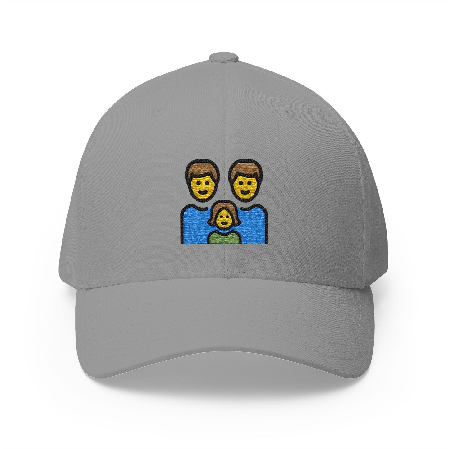 Family: Man, Man, Girl Emoji Grey Cap – Premium by Capmoji