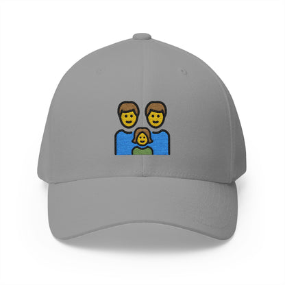 Family: Man, Man, Girl Emoji Grey Cap – Premium by Capmoji