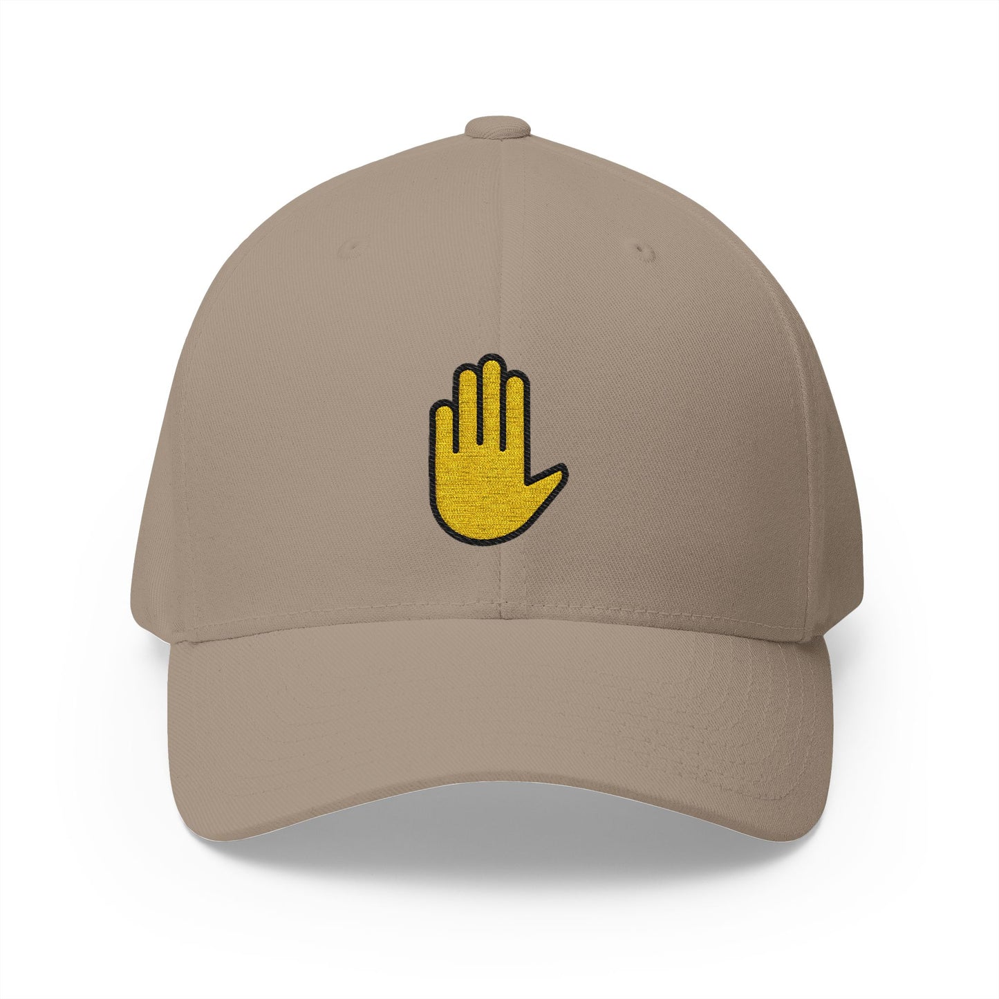 Raised Hand Emoji Khaki Cap – Premium by Capmoji